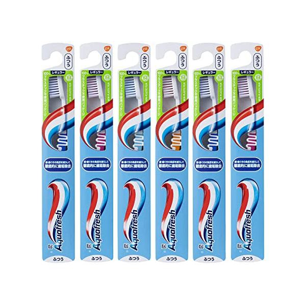 他サイト： アクアフレッシュ 歯ブラシ レギュラー (ふつう) 6本 ※色はお選び頂けませんの商品画像