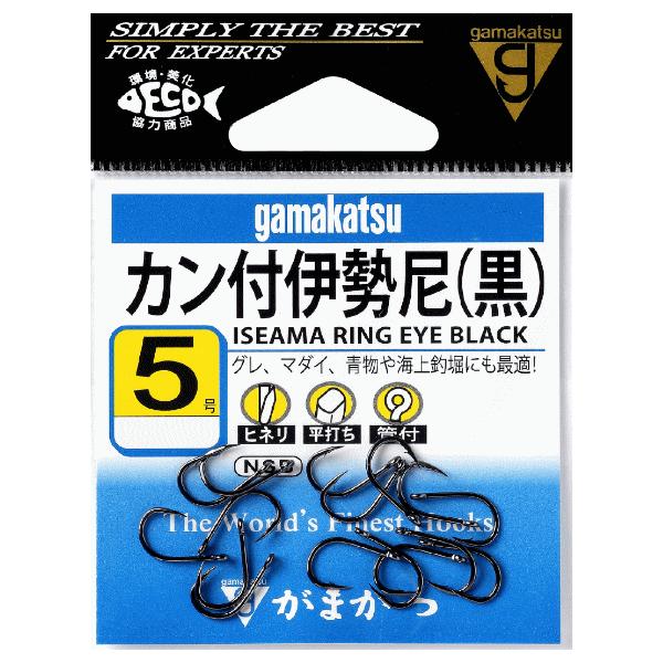 他サイト： がまかつ カン付 伊勢尼 11号 黒 / 釣り針 鈎 ハリ 釣具 メール便可の商品画像