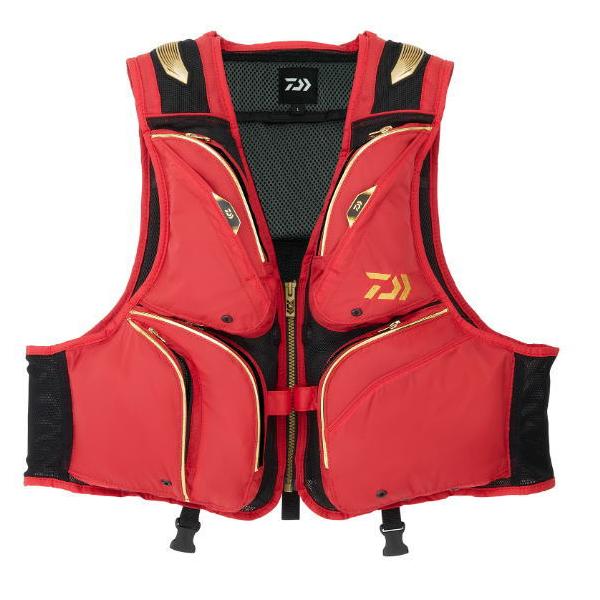 ダイワ フロートショートフィッシングベスト DV-3025F レッド Mサイズ｜鮎 渓流 ベスト daiwa 釣具