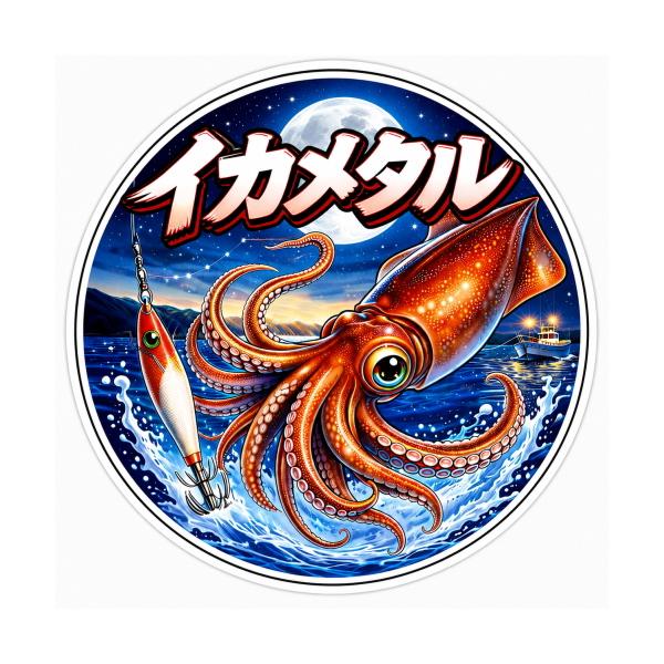 釣りステッカー イカメタル 烏賊 Sサイズ 約3.5cm TS-163