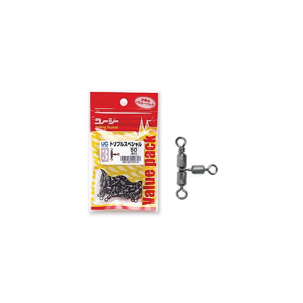 ユージー UG トリプルスペシャル 徳用 バリューパック 50個入 黒 #7 / サルカン ヨリモドシ 仕掛け / メール便可 / 釣具