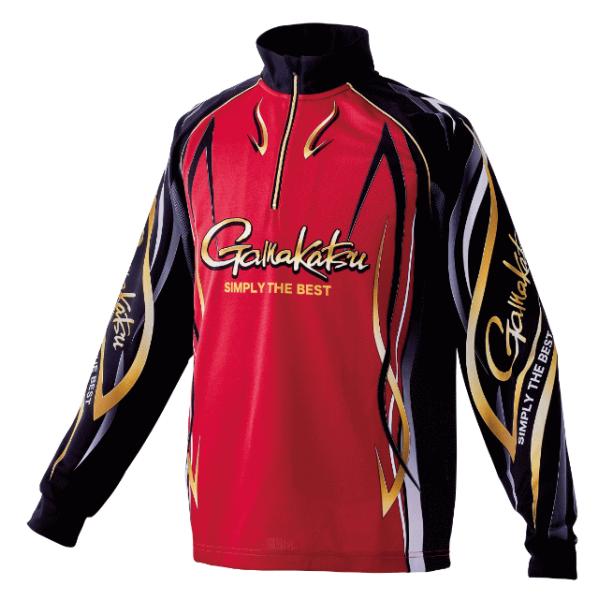 がまかつ　フィッシングシャツ Gamakatsu（がまかつ） 2WAYプリントジップシャツ GM-3734 レッド M