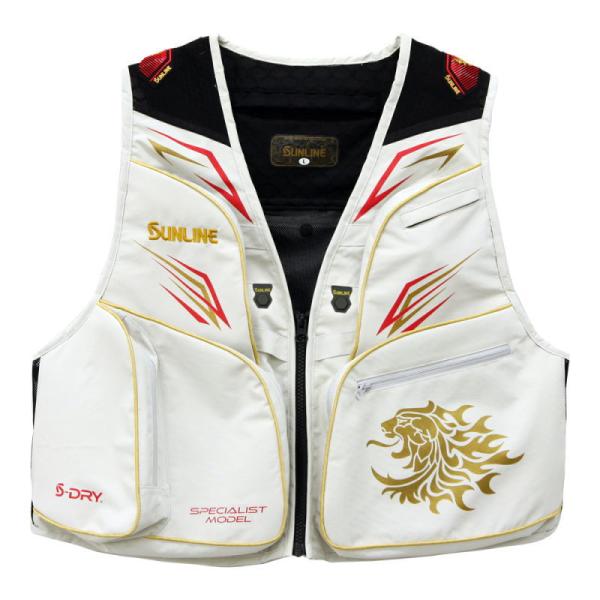 サンライン　ステータス フィッシングベスト　Lsize サンライン（SUNLINE） S-DRY(R) 鮎ベスト SUA-09215 ホワイト Lサイズ