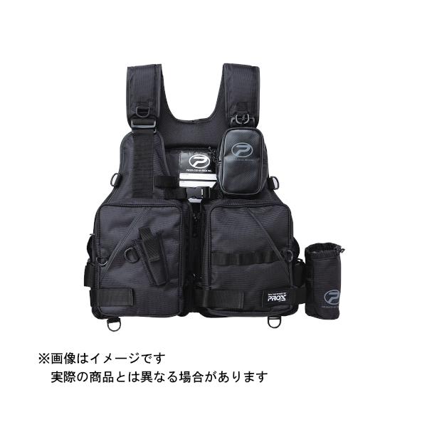 他サイト： 大阪漁具 PROX PX313 フローティングゲームベスト 大人用 (カラー:ブラック×ブラック)の商品画像