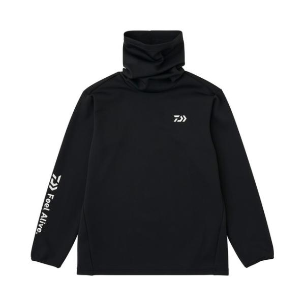 肌面に微起毛を配した柔らかい手触りのフーディーシャツ。ストレッチ性に優れているため、身体にフィットし、動きやすい。冷気の侵入を防ぐネックウォーマーが一体型となった仕様。寒い日はもちろん、冬場でも日差しが気になるときに便利。袖口はバインダー仕...