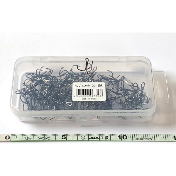 トリプルフック 6号 トレブルフック 100本入り ケース付き