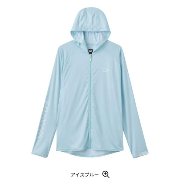 ダイワ☆DE-6125 ICEDRY フーディーラッシュガードフルジップ（アイスブルー）XL