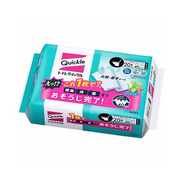 花王 トイレクイックル ジャンボパック つめかえ用 (20枚入) 詰め替え用 ミントの香り トイレ用そうじシート　