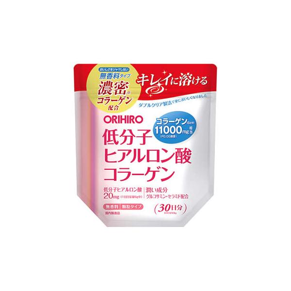 オリヒロ 低分子ヒアルロン酸コラーゲン 袋タイプ (180g) 無香料 顆粒タイプ　