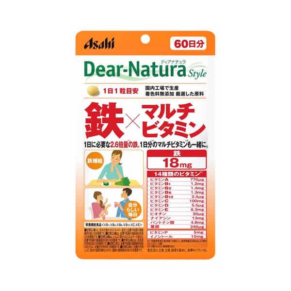 アサヒ ディアナチュラ スタイル 鉄×マルチビタミン 60日分 (60粒) 栄養機能食品　※軽減税率対象商品