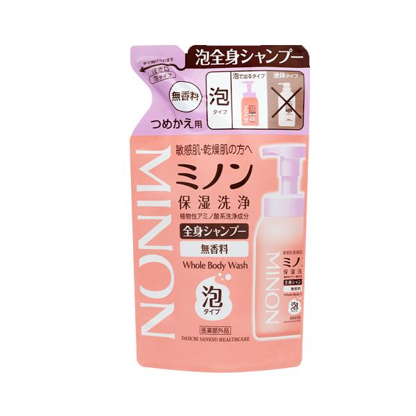 他サイト： 第一三共ヘルスケア ミノン全身シャンプー 泡タイプ つめかえ用 (400mL) 詰め替え用　医薬部外品の商品画像