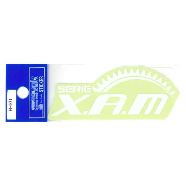 X.A.M 白 ステッカー 耐水 純正 東洋マーク R-971 (37×90mm)