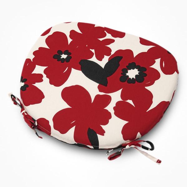 日本製 バテイ クッション アメリ レッド 約43×38×4cm 綿100％ ひも