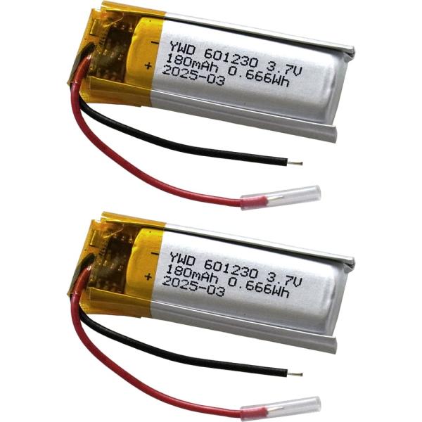 リポバッテリー 601230 2個セット 180mah 3.7v 充電式 保護回路付き リチウムポリマー 電池 リポ バッテリー Lipo 充電式リチウムイオン電池