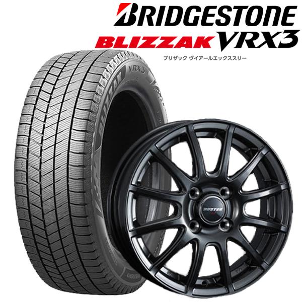 n_2026年製 155/65R14 スタッドレス VRX3 ブリヂストン+アルミホイール 4.5J-14 +45 4H 100 東京車輪 バスターS12 GM 4本セット