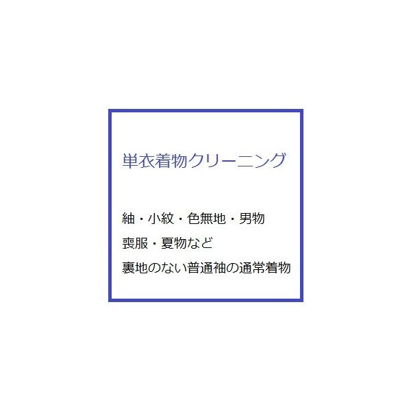単衣着物クリーニング　ファンデーションも落とす「下洗いしみ抜き付き」普通袖の単衣着物
