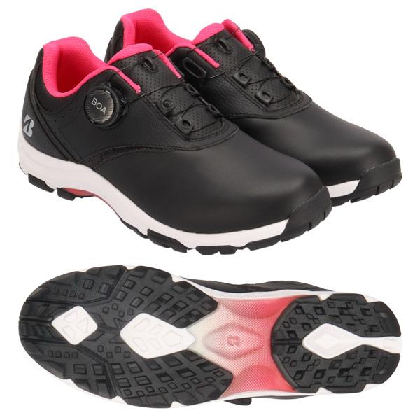 ブリヂストンゴルフシューズ 女性用 黒/ピンク adidas レディース 女性用 ブリヂストン ゼロ・スパイク