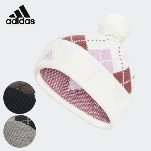 ■カラー 　ホワイト　／　ブラック　／　ミディアムグレーヘザー■素材 　アクリル85%×ウール15%ゴルフ　／　ウエア　／　ウェア　／　新品　／　レディース　／　女　／　帽子　／　キャップ　／　ニットアーガイル柄ビーニー