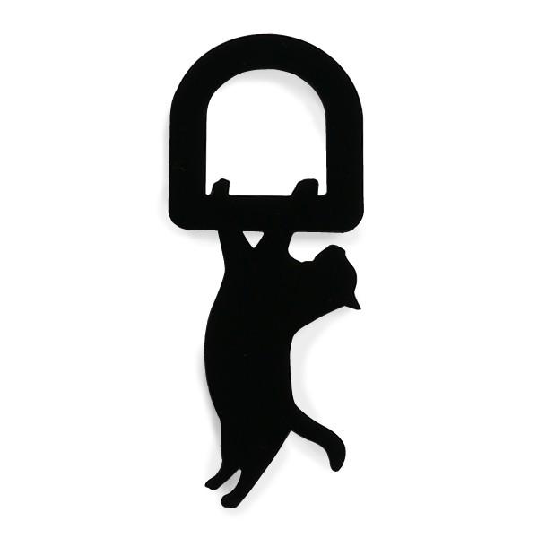 シルエットドアノブプレートねこもの ぶらさがり ピアノブラック Dnp005a Tsu Te To つてと 通販 Yahoo ショッピング