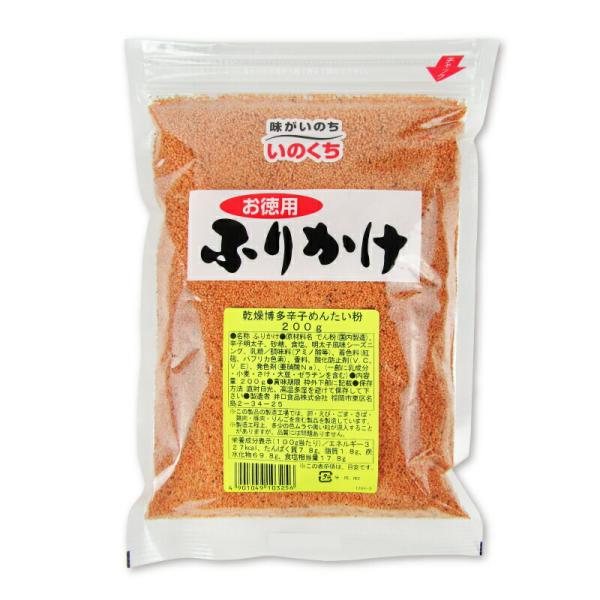 毎度お買い上げいただきましてありがとうございます。「いのくち」の徳用ふりかけは厳選された原料を、井口食品独特の技術で味付加工いたしました。米飯メニュー等に幅広くご利用下さい。
