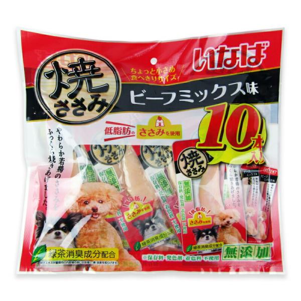 他サイト： いなば 焼ささみ ビーフミックス味 犬焼ささみ 10本の商品画像