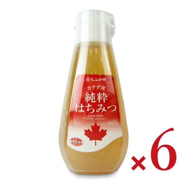 日本蜂蜜 レンゲ印 カナダ産純粋はちみつ 400g × 6本 : にっぽん