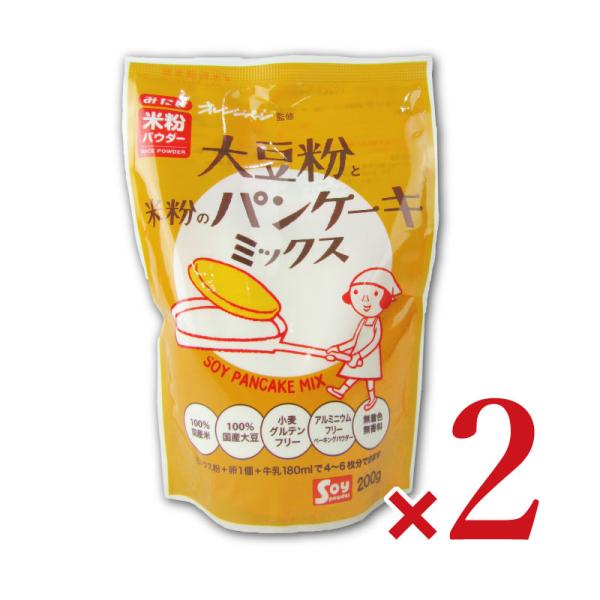 他サイト： みたけ食品工業 大豆粉と米粉のパンケーキミックス 200g × 2袋の商品画像