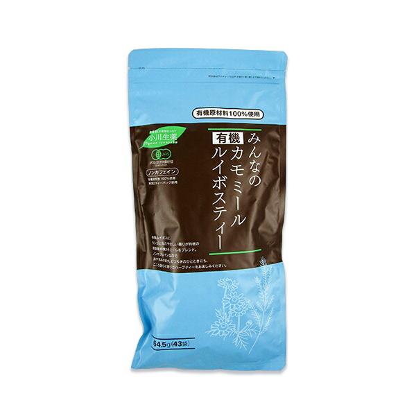 有機ルイボスに、リンゴに似たやさしい香りが特徴の徳島産有機カモミールをブレンド。