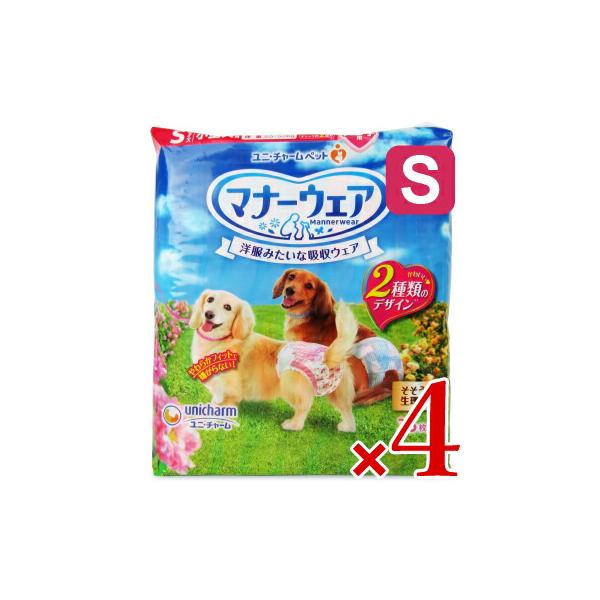 女の子　ユニチャーム マナーウェア Sサイズ 36枚入り×6袋 マナーウェア女の子用Sトラッドテイスト 犬用 おむつ ユニチャーム