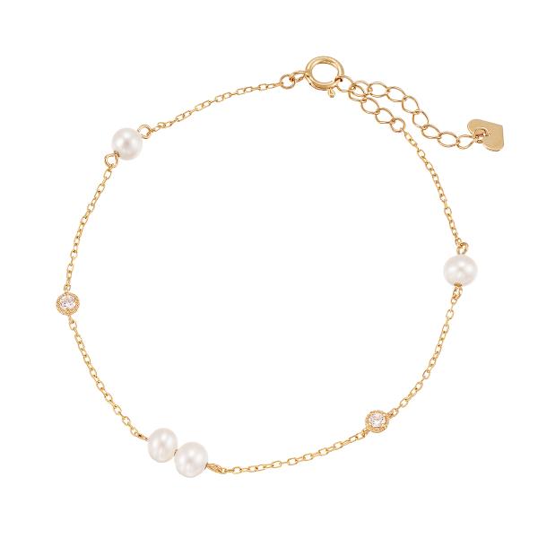 ジュエリーツツミ K10イエローゴールド淡水パールブレスレット