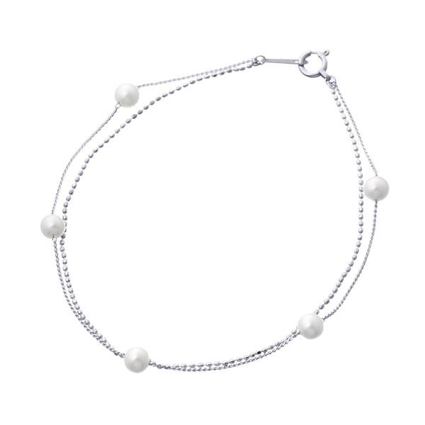 K10ホワイトゴールド淡水パールブレスレット :RBL427:ジュエリーツツミ
