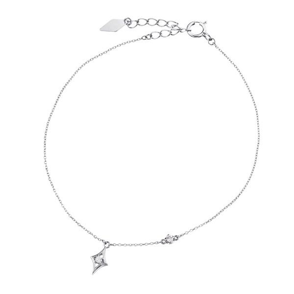 ジュエリーツツミ K18ホワイトゴールドダイヤモンドブレスレット