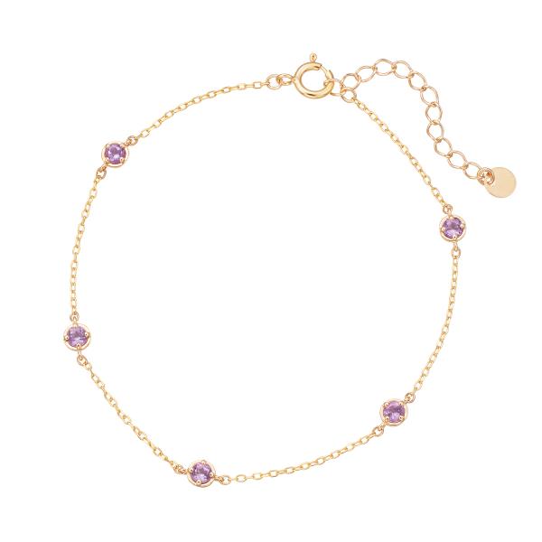 ジュエリーツツミ K10イエローゴールドライトアメシストブレスレット