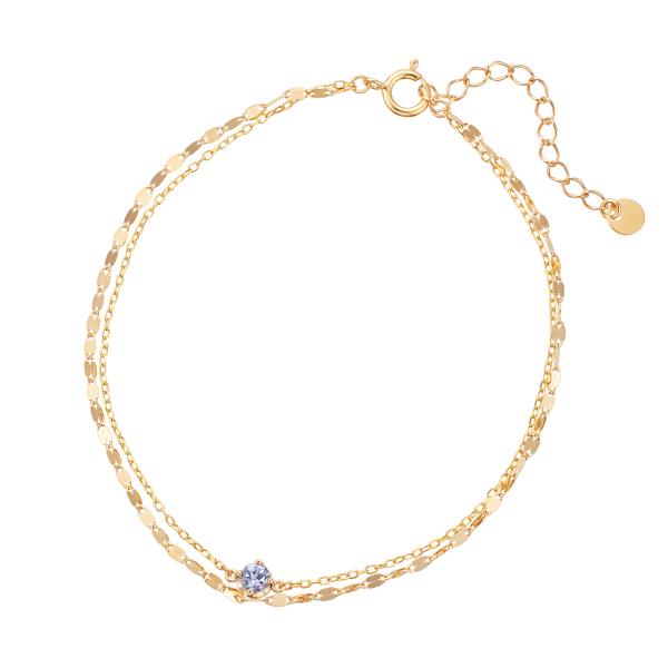 ジュエリーツツミ K10イエローゴールドタンザナイトブレスレット