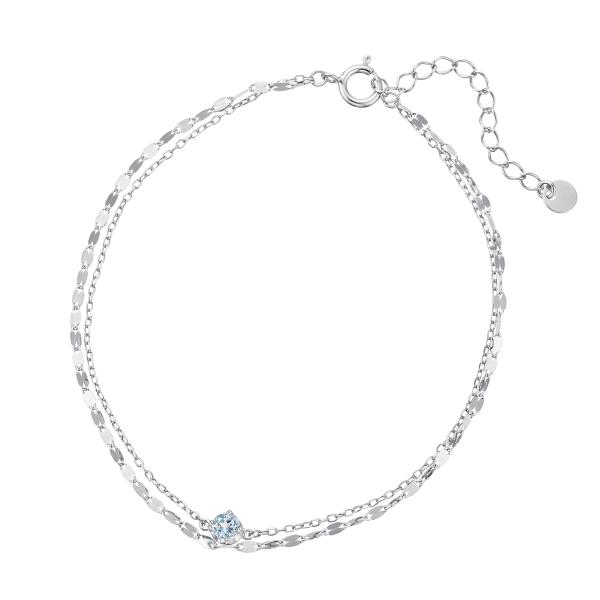 ジュエリーツツミ K10ホワイトゴールドブルートパーズブレスレット