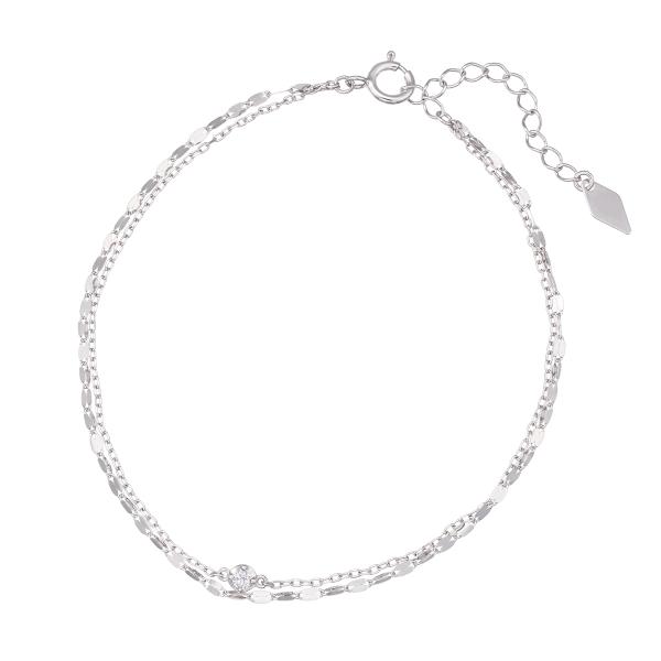 ジュエリーツツミ K10ホワイトゴールドダイヤモンドブレスレット