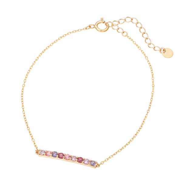 ジュエリーツツミ K10イエローゴールドマルチストーンブレスレット