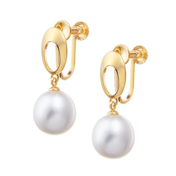 ジュエリーツツミ K10イエローゴールド淡水パールイヤリング（7.5mm