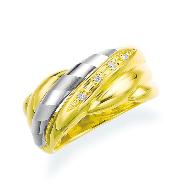 ジュエリーツツミ プラチナ/K18イエローゴールドダイヤモンドリング