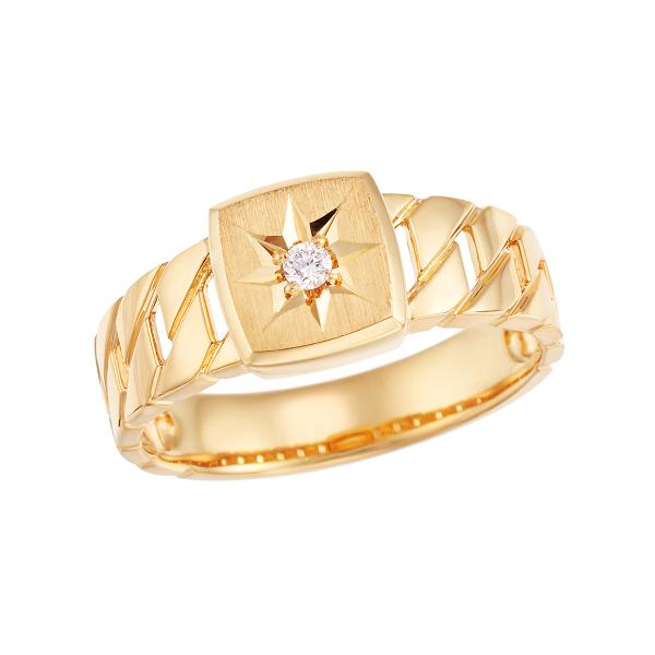 ジュエリーツツミ K18イエローゴールドダイヤモンドリング