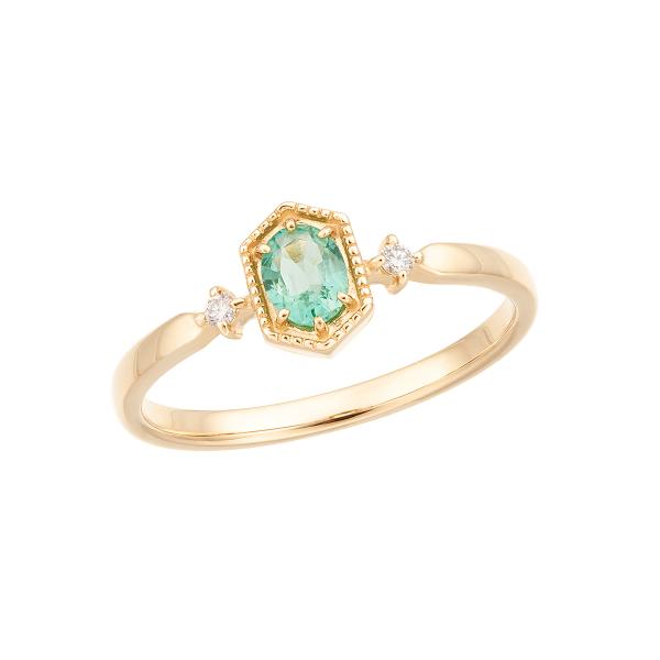 ジュエリーツツミ K10イエローゴールドエメラルドリング : ジュエリー