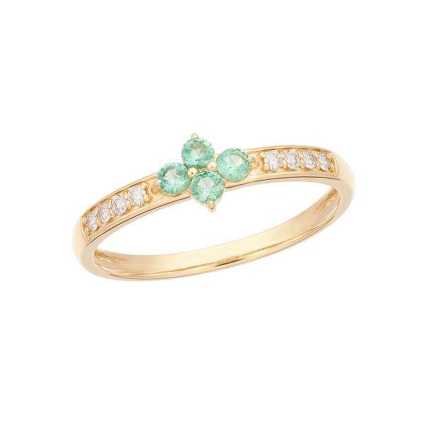 ジュエリーツツミ K10イエローゴールドエメラルドリング : ジュエリー