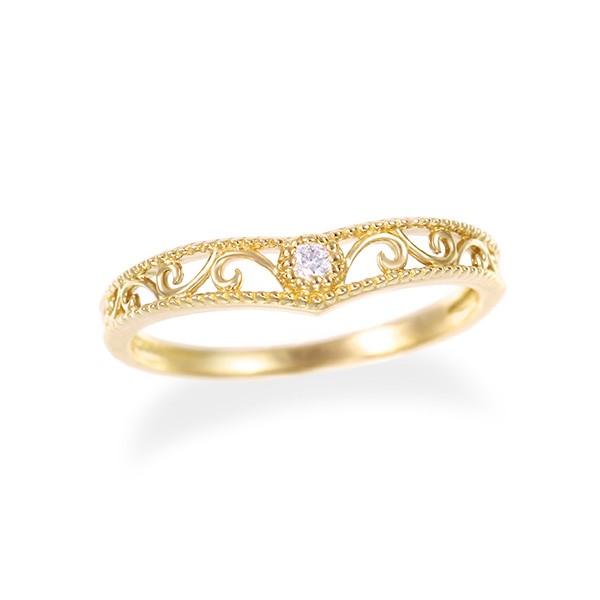 ジュエリーツツミ K10イエローゴールドダイヤモンドリング（ピンキー