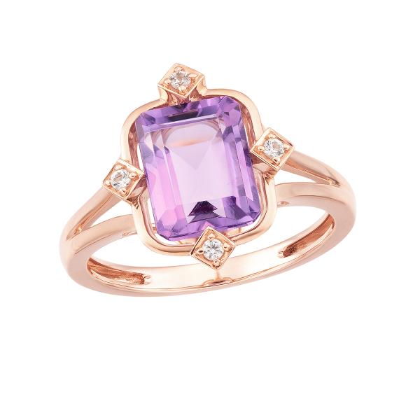 ジュエリーツツミ K10ピンクゴールドアメシストリング : ジュエリー