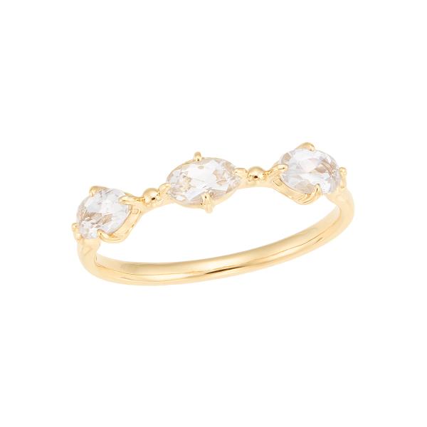 イエロートパーズ リング ジュエリーツツミ K10イエローゴールドホワイトトパーズリング