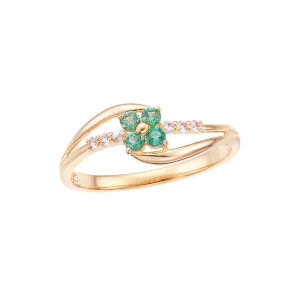 ジュエリーツツミ K10イエローゴールドエメラルドリング : ジュエリー
