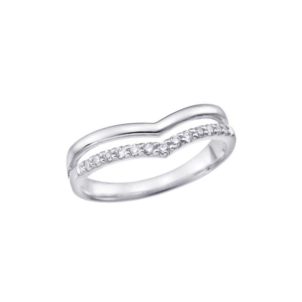 ジュエリーツツミ K10ホワイトゴールドダイヤモンドリング（ピンキー