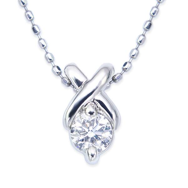 ジュエリーツツミ プラチナ鑑定書付ダイヤモンドネックレス（0.18