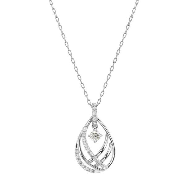 ジュエリーツツミ プラチナ鑑定書付ダイヤモンドネックレス（0.13