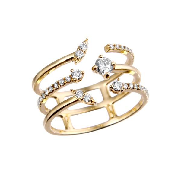 ジュエリーツツミ K18イエローゴールド鑑定書付ダイヤモンドリング